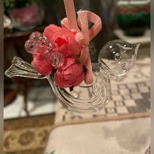 Lot of 9 Vtg/Antique Glass Easter Ornaments - Birds & Hearts w/Flowers - 3”